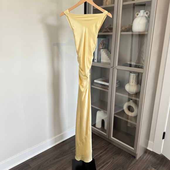 Reformation Casette Silk Midi Dress NEW Blonde Cowl Neck Sleeveless Formal 0 - Picture 2 of 7